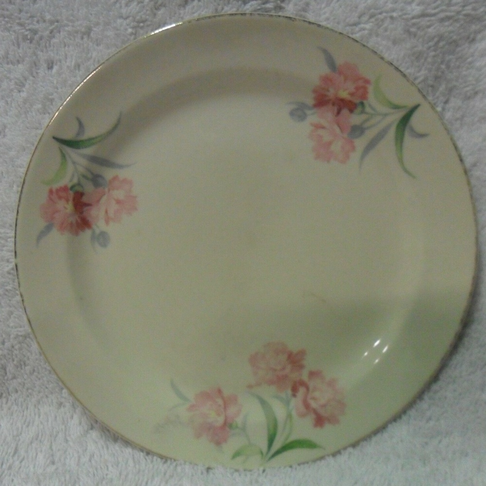 Vintage Taylor Smith Bread Plate Pink Roses 2469